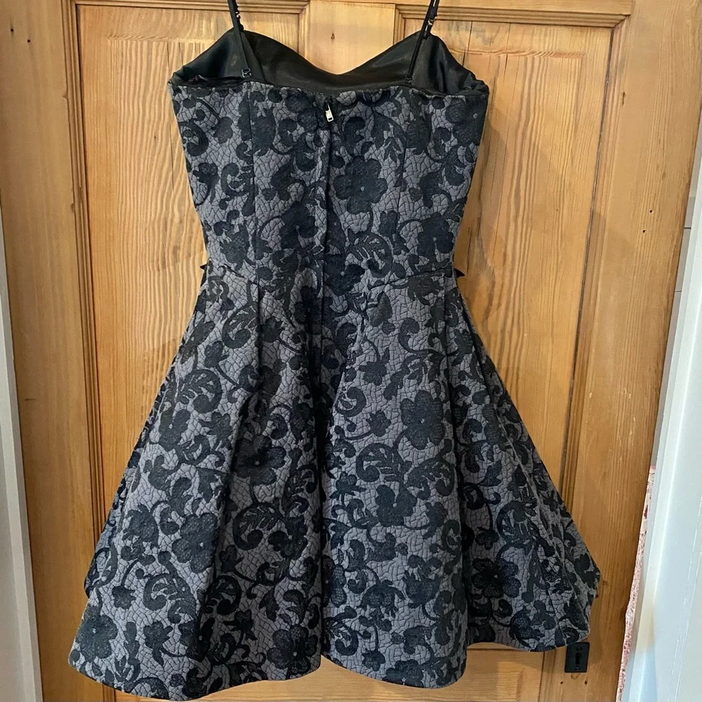 Betsy Johnson Full Skirted Brocade Strapless Mini Gown Gothic Witchy Victorian - Picture 12 of 14